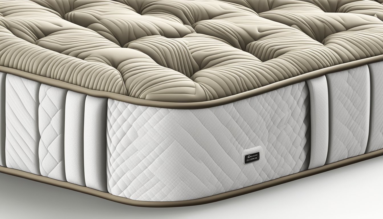 A pocket sprung mattress is shown with individual coils surrounded by fabric pockets for support and comfort