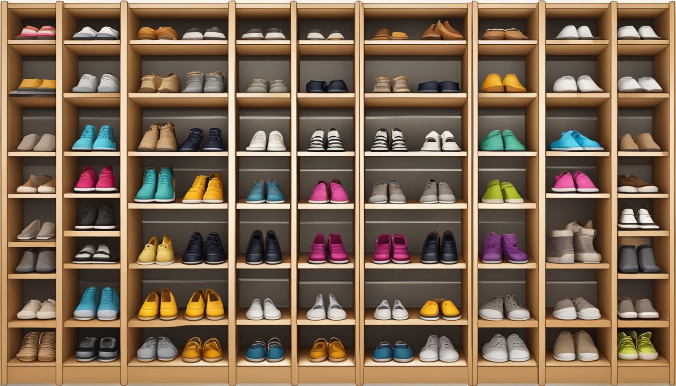 A variety of shoe racks displayed online, with different sizes and styles to choose from