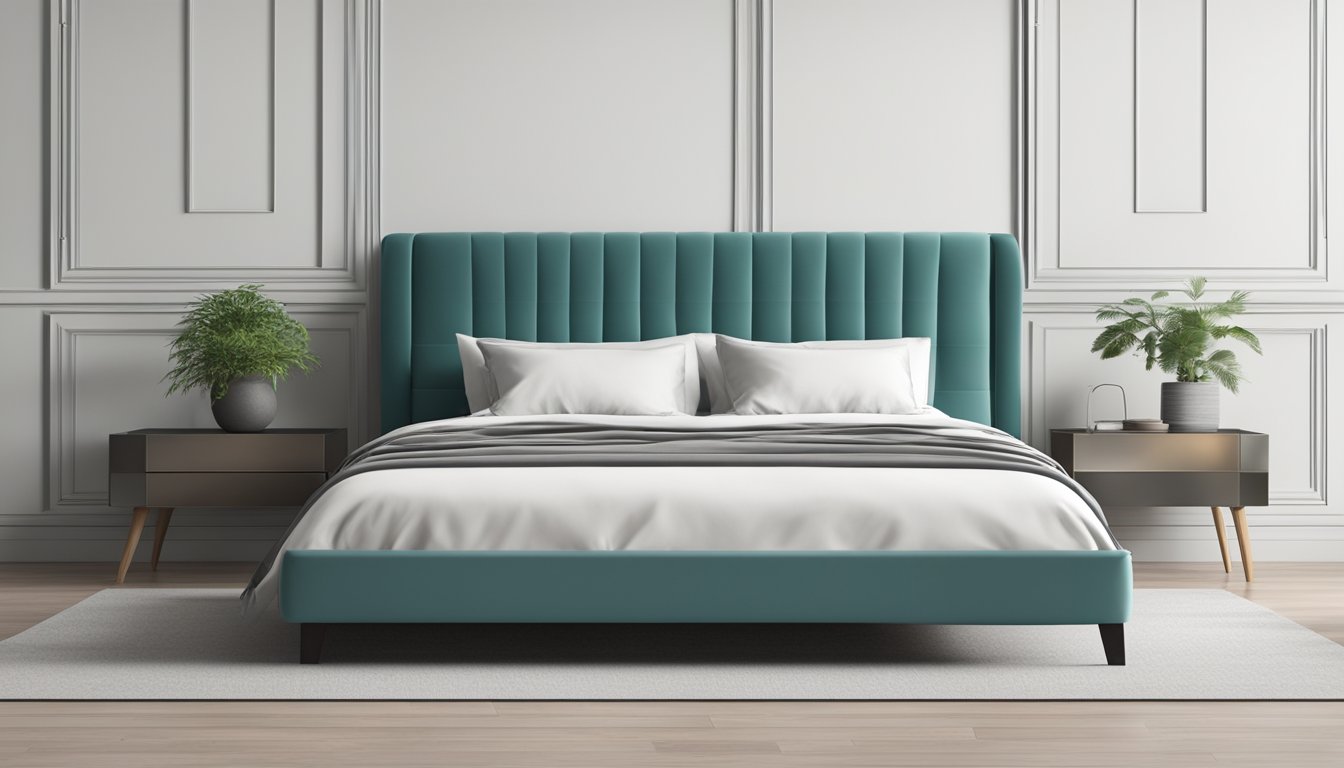 A bed with dimensions of 107 cm x 191 cm, with a simple, unadorned design