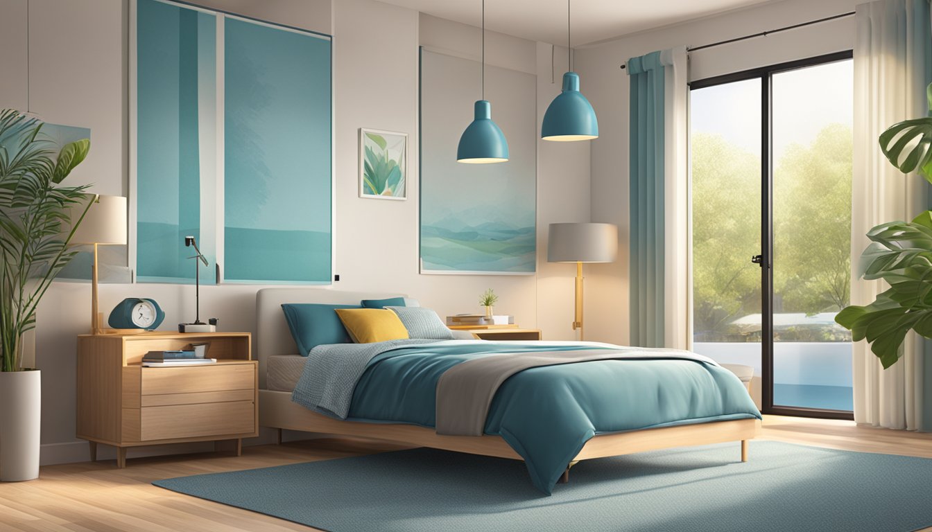 A serene room with Econo Cool technology, showing a comfortable and energy-efficient atmosphere