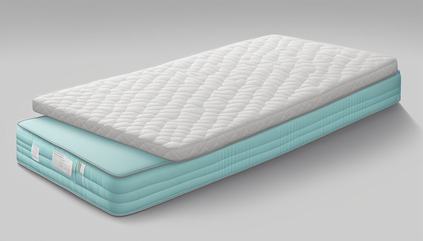 A 3-fold mattress unfolds into a comfortable bed. FAQ section is visible on the packaging