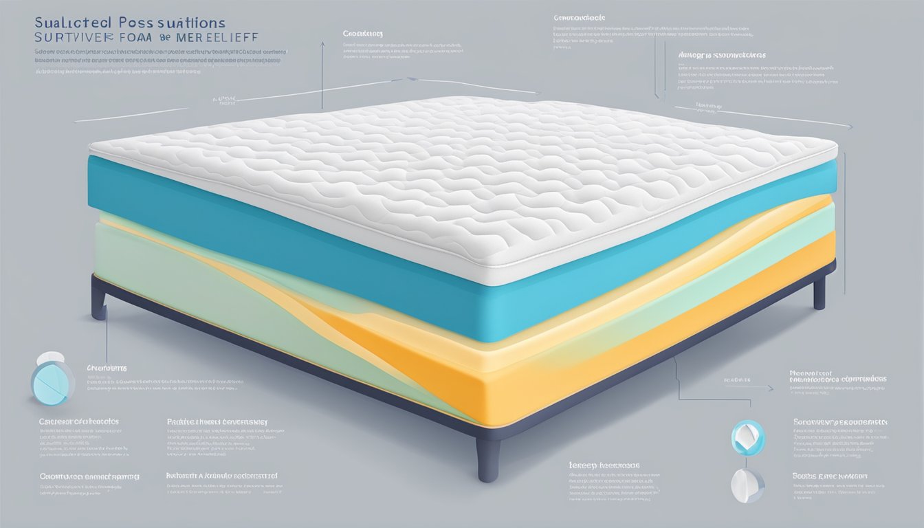 A mattress with supportive foam layers and targeted pressure relief zones