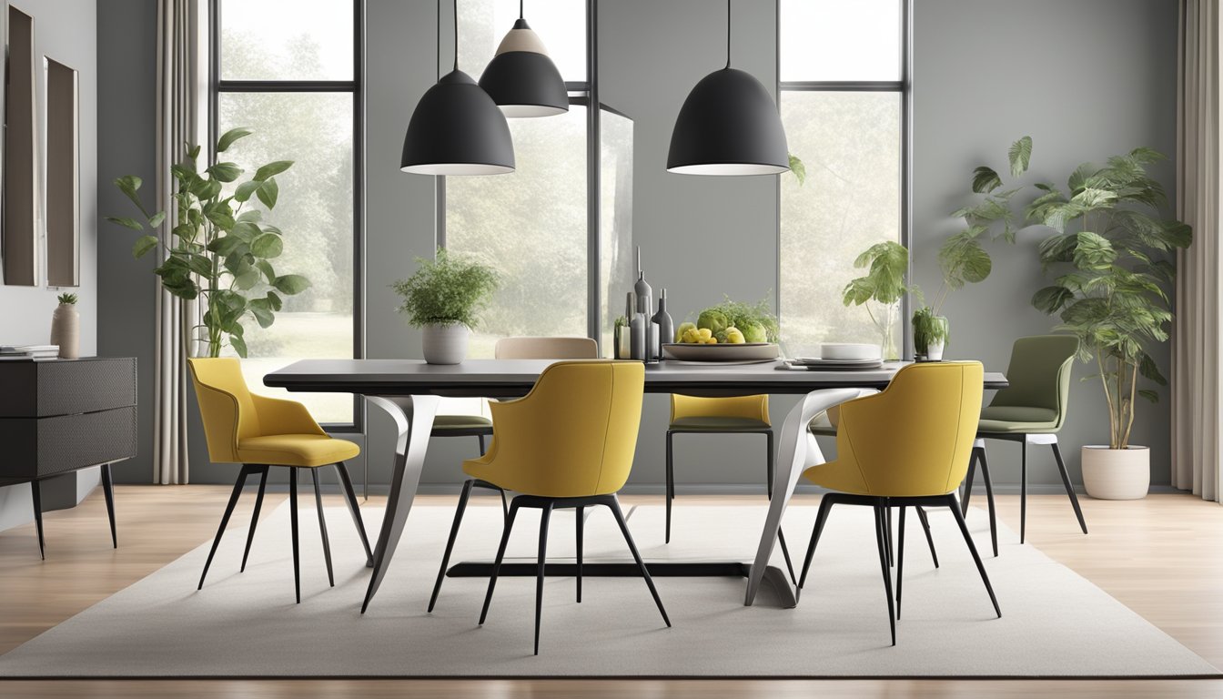 A sleek, ergonomic dining chair with cushioned seat and curved backrest, designed for comfort and functionality