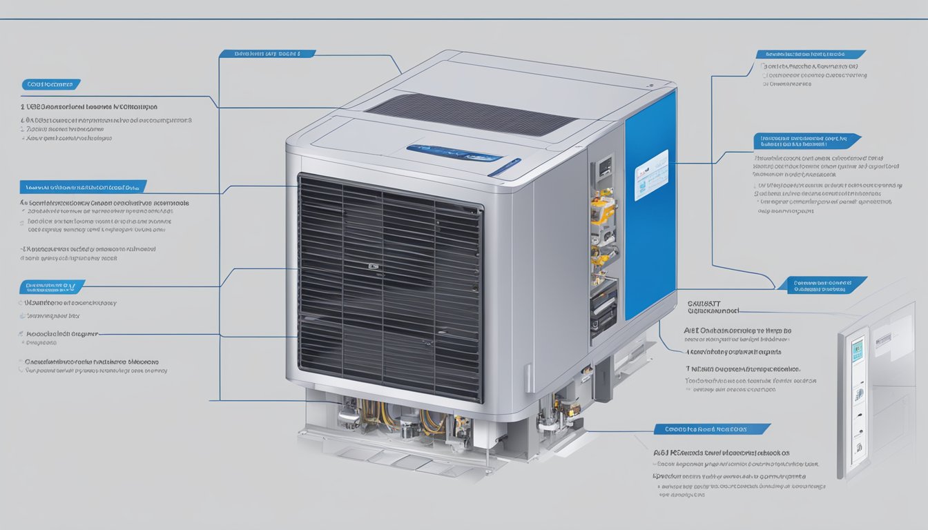 A Mitsubishi system 4 displayed with FAQ text and icons