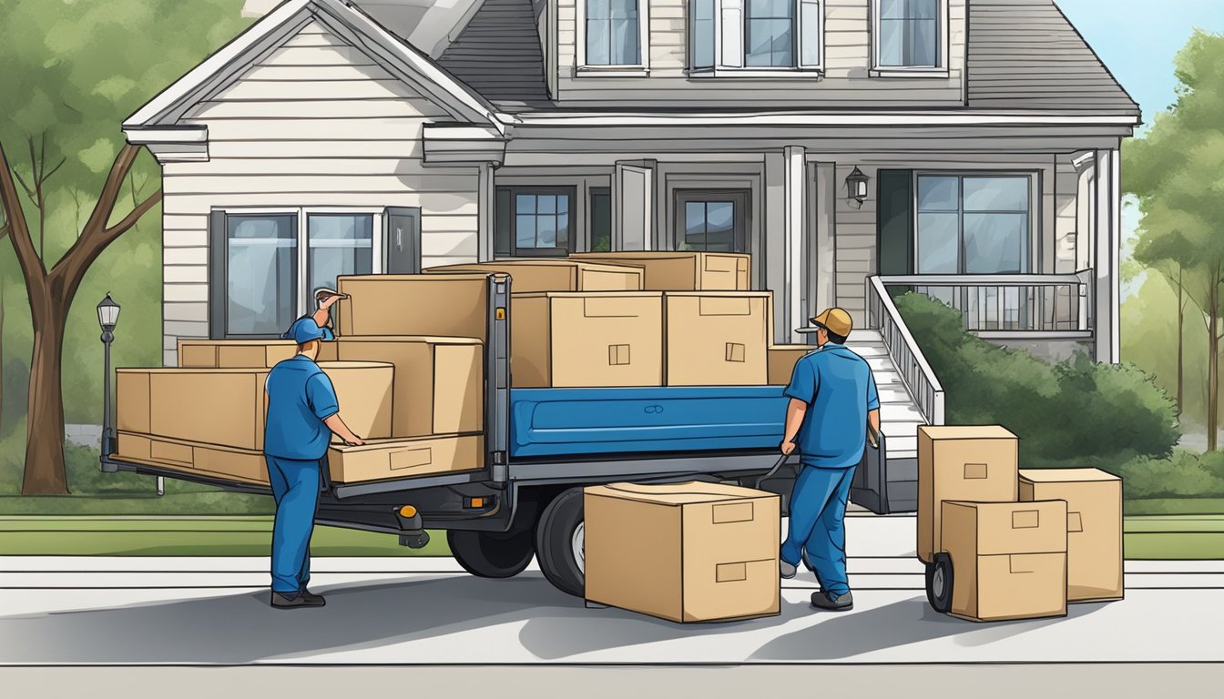 A professional team carefully transports furniture out of a home, ensuring a smooth and efficient removal process