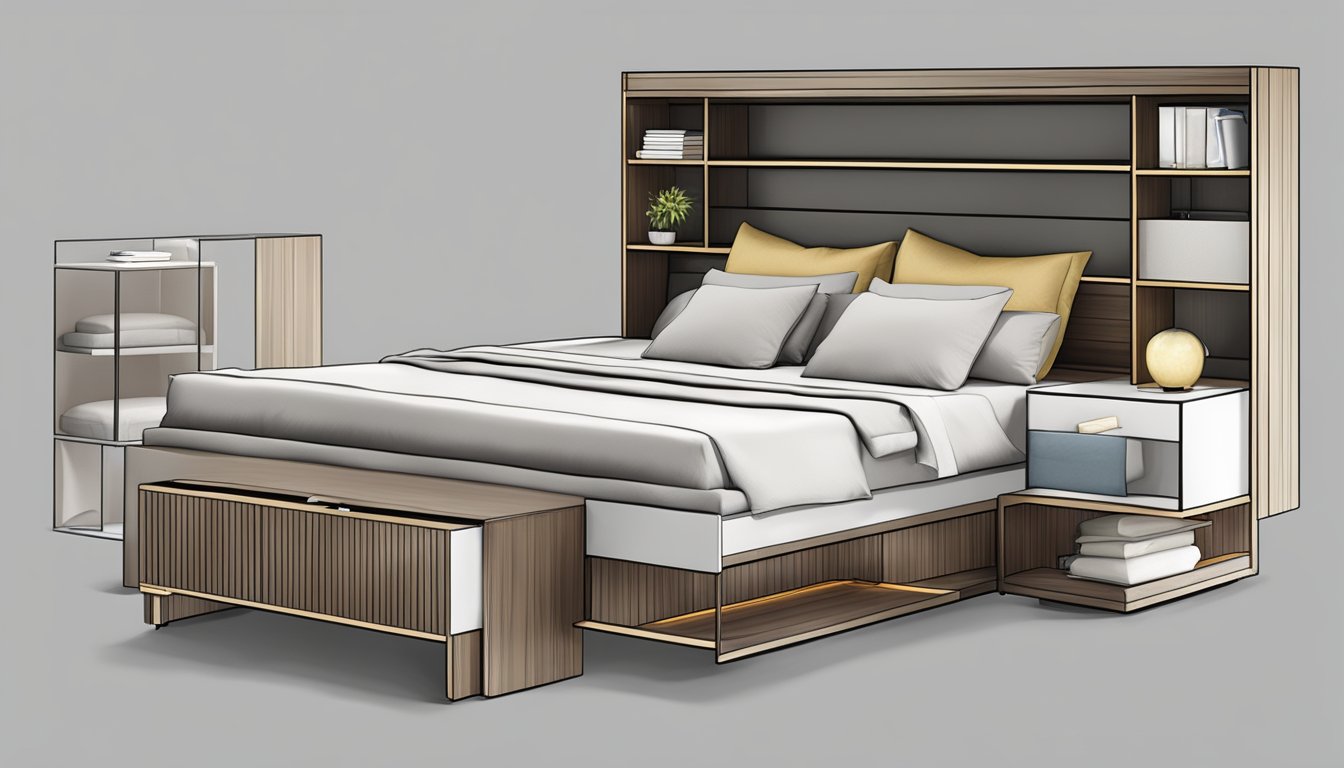 A queen size double decker bed with modern design and stylish details