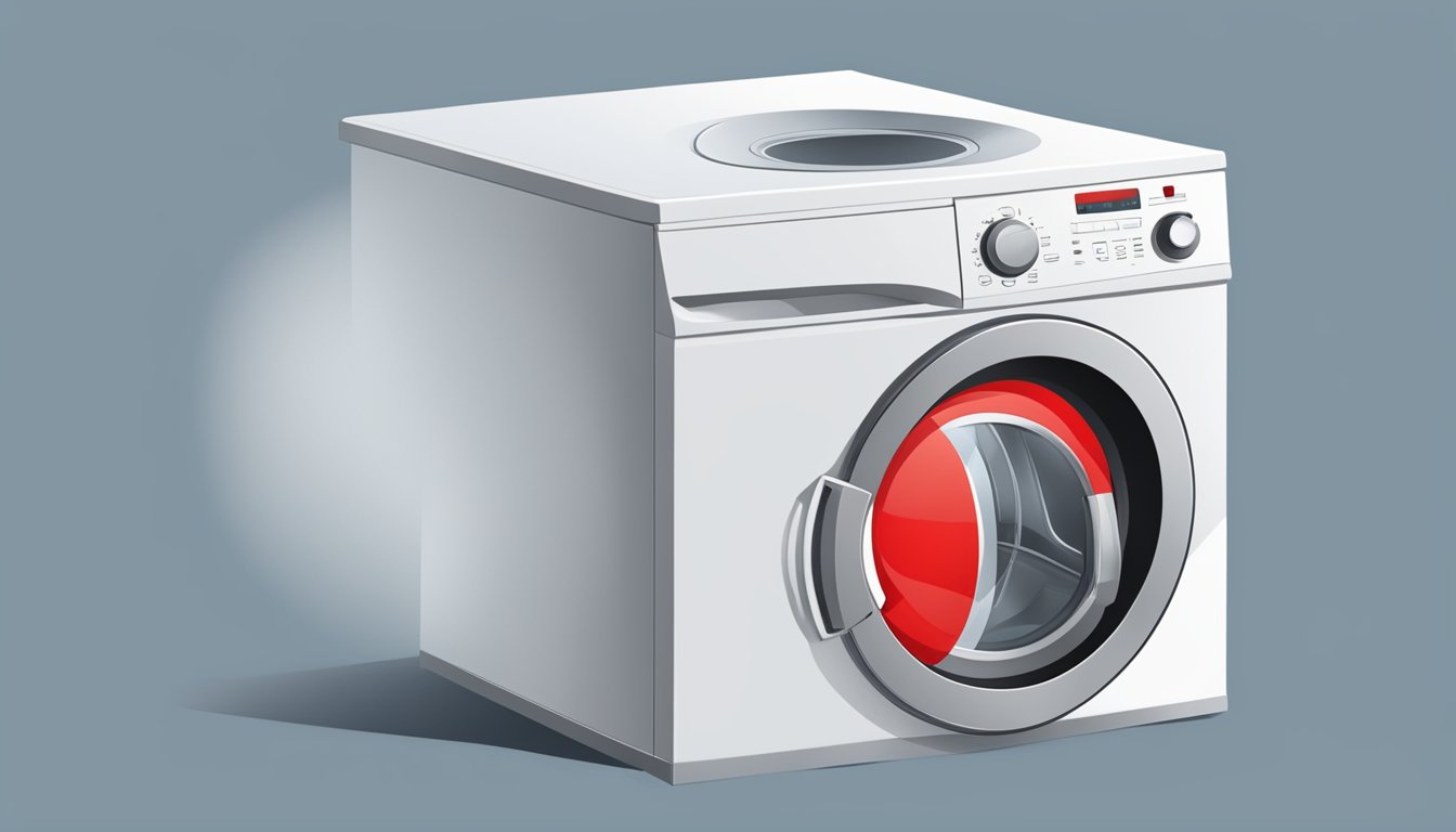 A washing machine with a red circle and slash over it, indicating the symbol for "no washing machine" in a frequently asked questions section