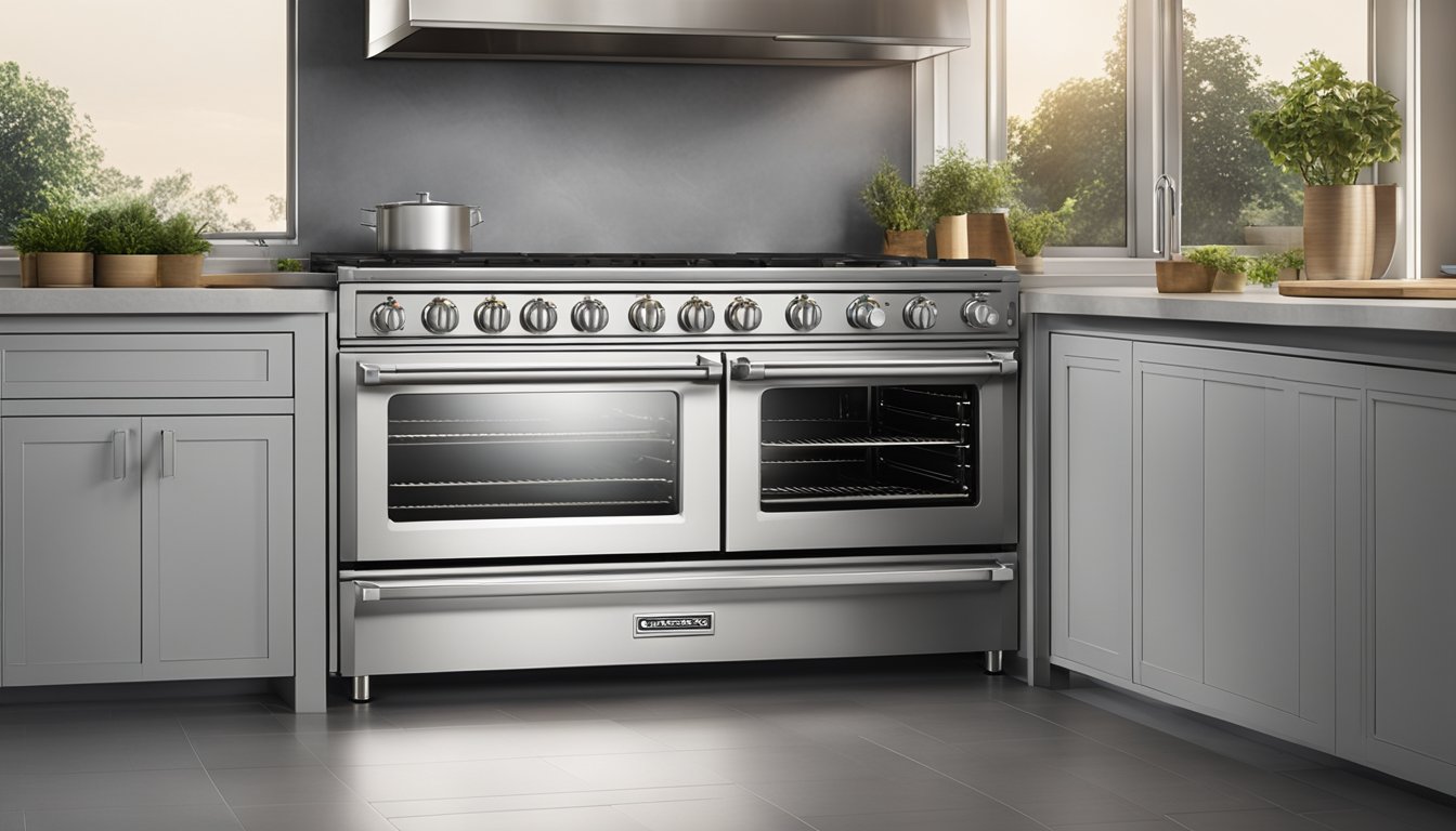 The Advanced Oven Technologies oven emits a warm glow, with sleek stainless steel surfaces and digital controls
