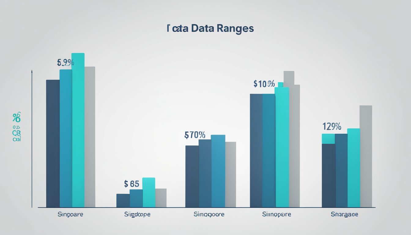A bar graph showing salary ranges for data analysts in Singapore