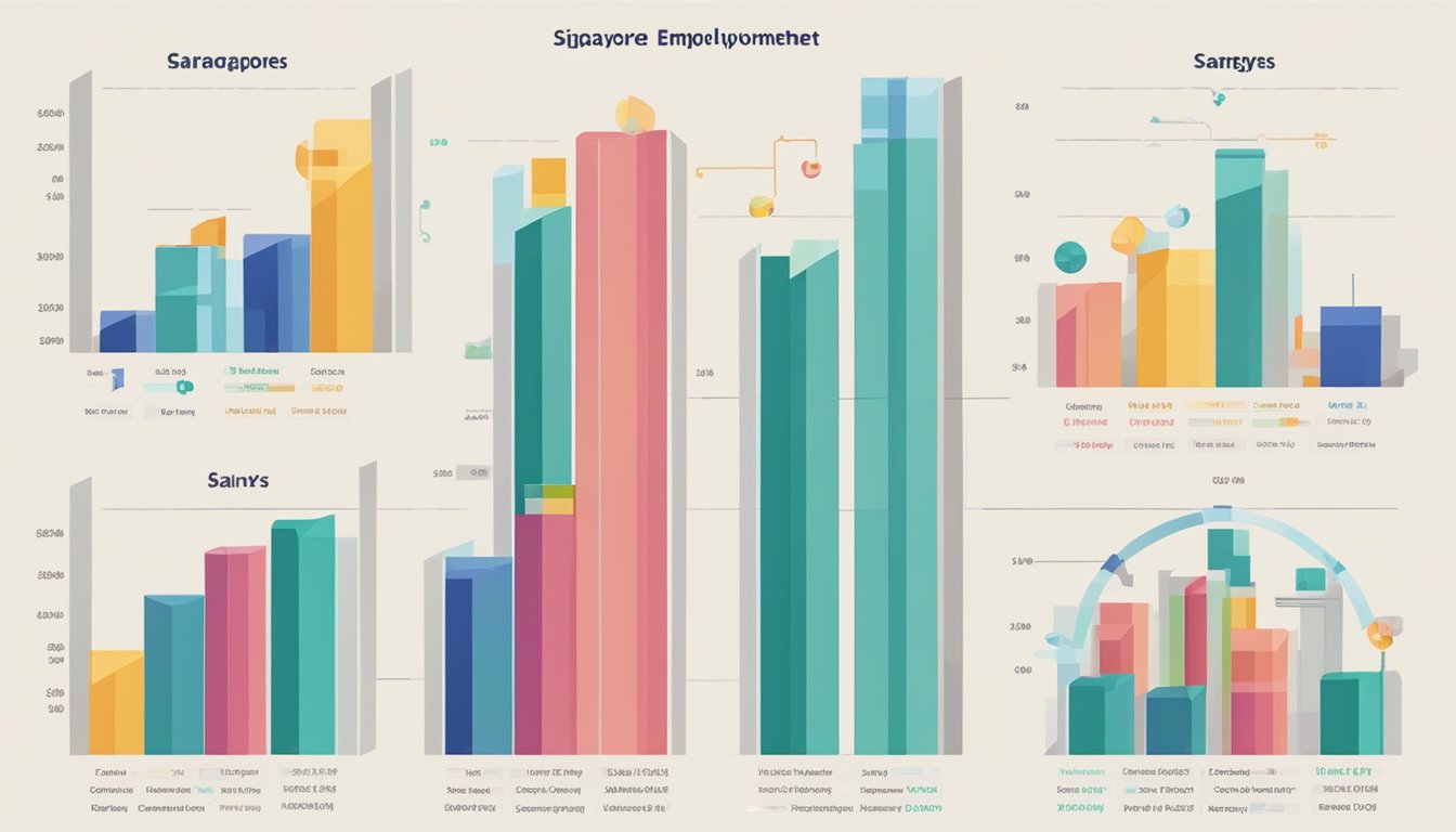 A bar graph comparing salaries of different employment types for data analysts in Singapore