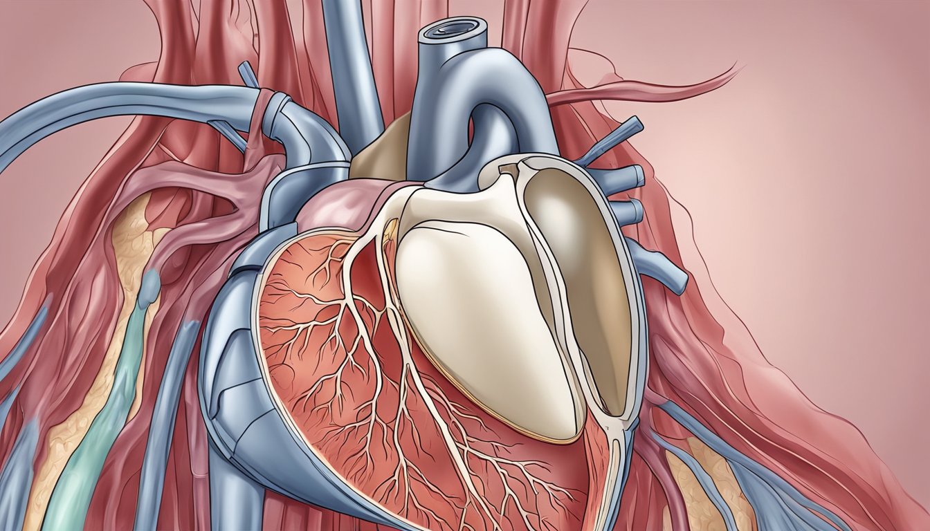 Aortic valve leaking blood back into the heart chamber. Blood flowing in the wrong direction. Illustration needed