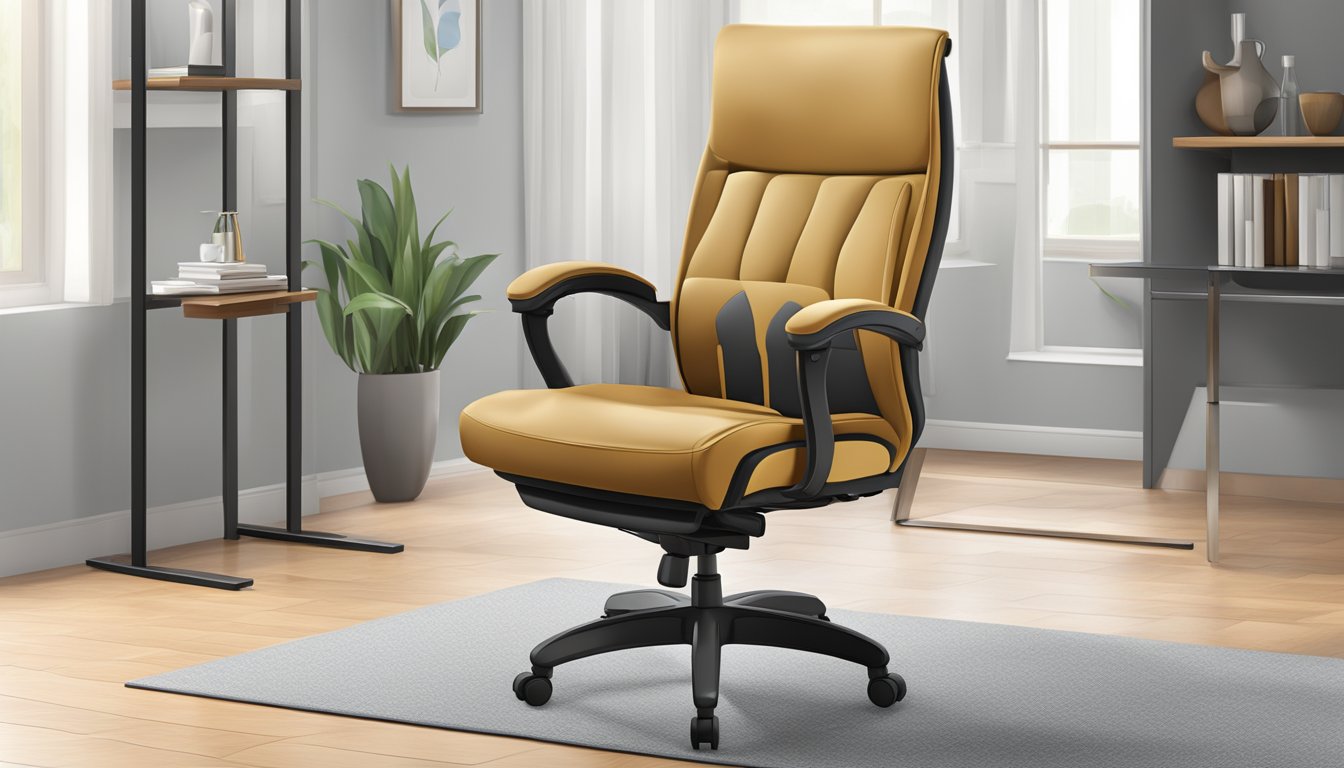 A high back chair with ergonomic design for comfort