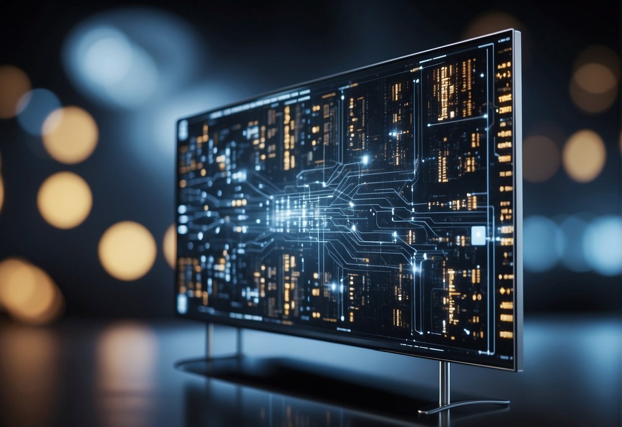 A network of interconnected devices processes data in real-time, utilizing AI algorithms to optimize streaming content delivery