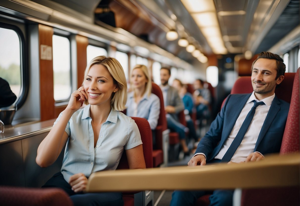 Passengers enjoy comfortable seating, Wi-Fi, and scenic views on the Munich to Berlin train. Travel tips include dining car options and luggage storage