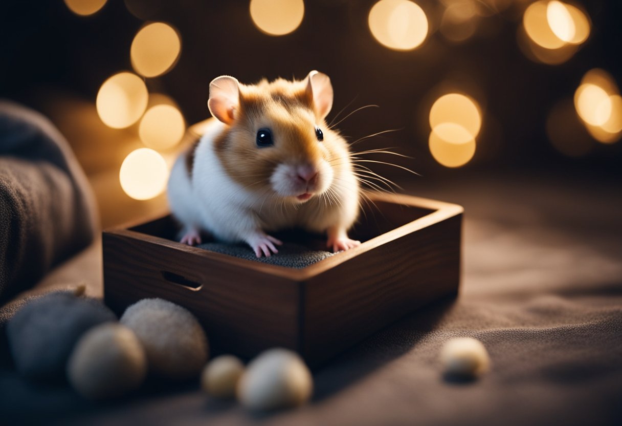 Gently place the hamster in a small box lined with soft bedding. Close the box and store it in a cool, dark place until you decide on a final resting place