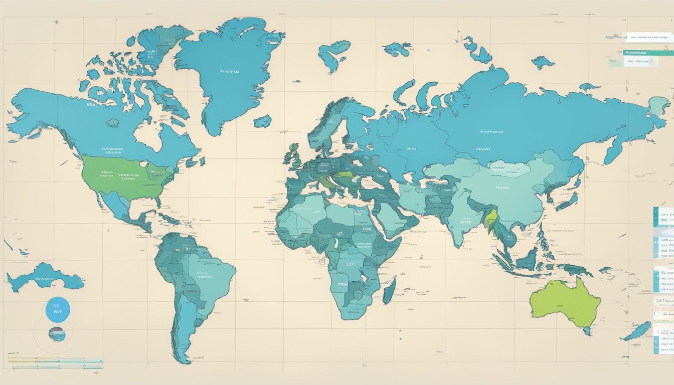 A world map with highlighted regions, showing the distribution and market size of sex dolls globally