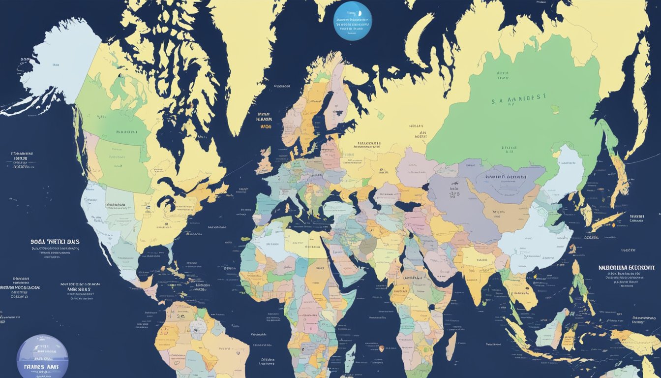 A world map with highlighted regions, showing market data and economic impact of the sex doll industry