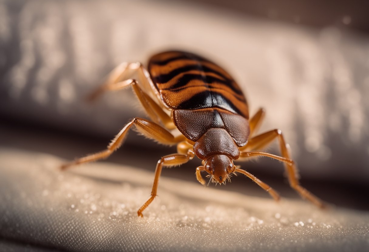 Bed bugs crawl from one room to another, crossing the floor and climbing onto furniture