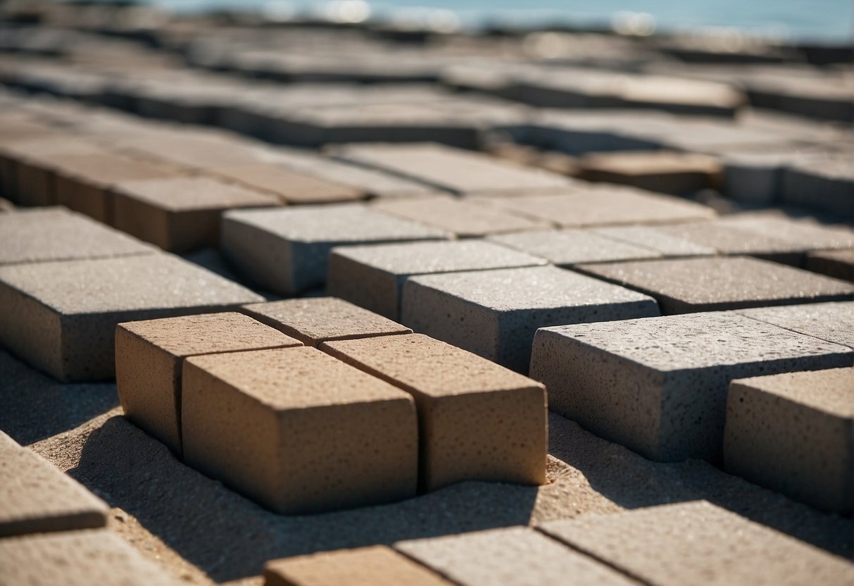 Pavers laid on sturdy base by the coast, resisting saltwater and sand erosion