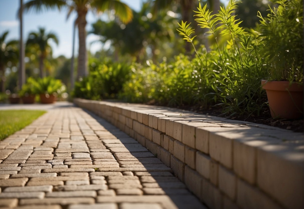 Pavers wind through lush gardens, blending seamlessly with native plantings in Fort Myers. The ecosystem thrives with a harmonious balance of man-made and natural elements