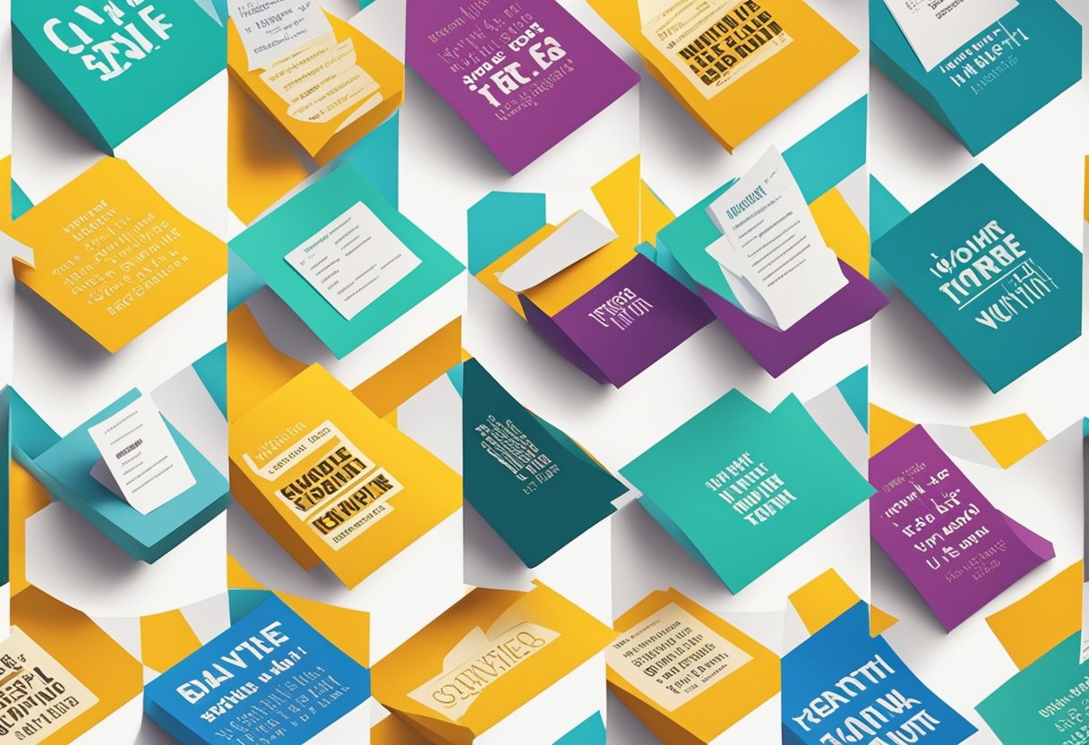 A stack of quote cards arranged in a neat grid, each with a powerful motivational self-worth quote written in bold, vibrant lettering