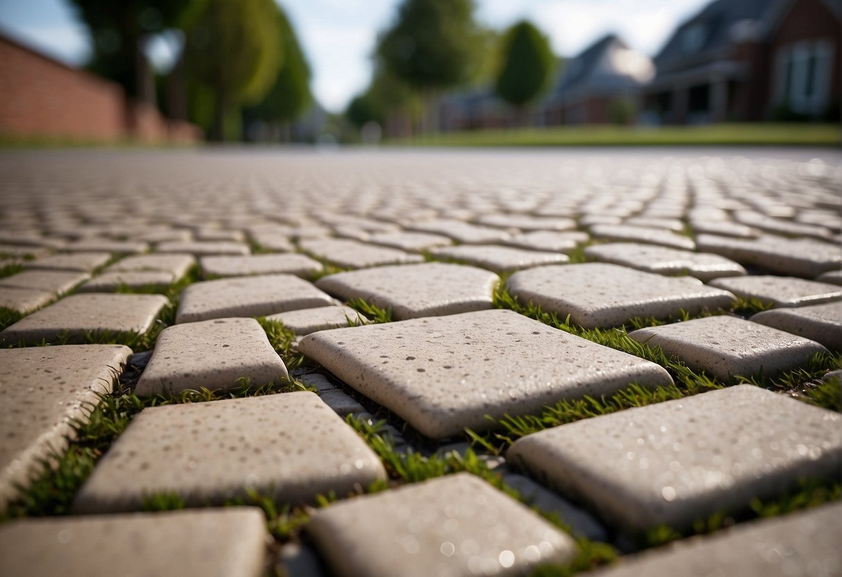 Paver material withstands harsh weather, showing resilience against fading and weathering