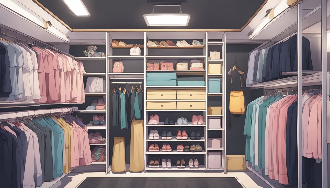 A closet with shelves and compartments, discreetly storing sex dolls for durability and privacy