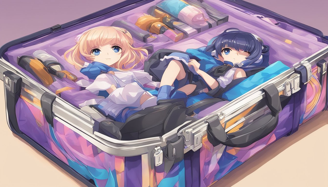 A compact travel case with secure straps and padding for safe transport of sex dolls