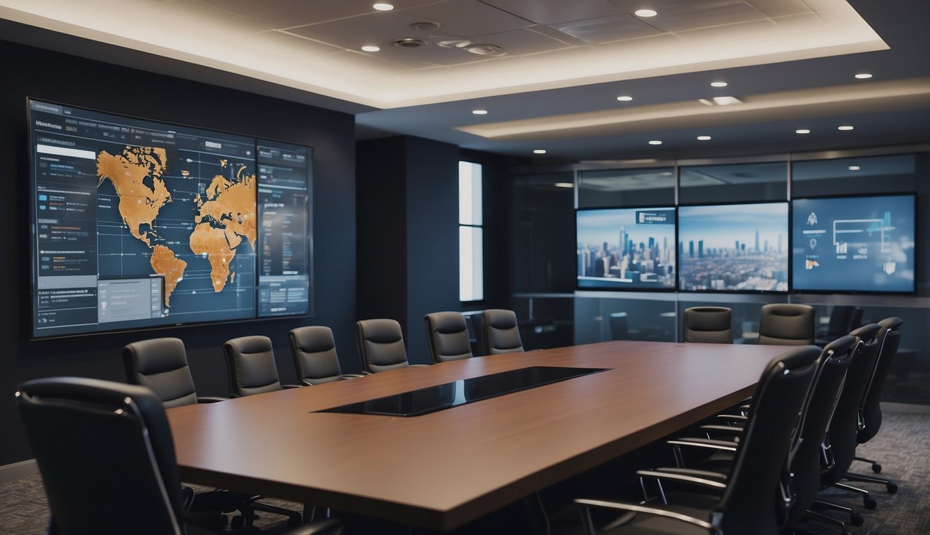A virtual meeting room with clear audio, visual aids, and time management tools
