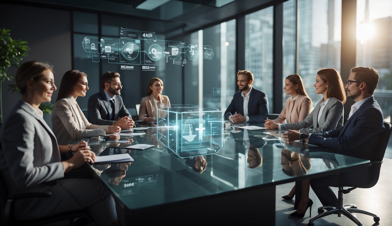A virtual team meeting with transparent communication and trust-building activities. A clear agenda and open dialogue foster a sense of trust and collaboration