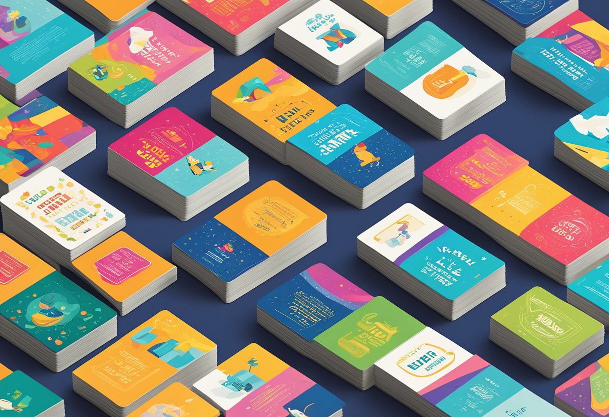 A colorful stack of Disney quote cards arranged in a neat row, with vibrant backgrounds and bold typography