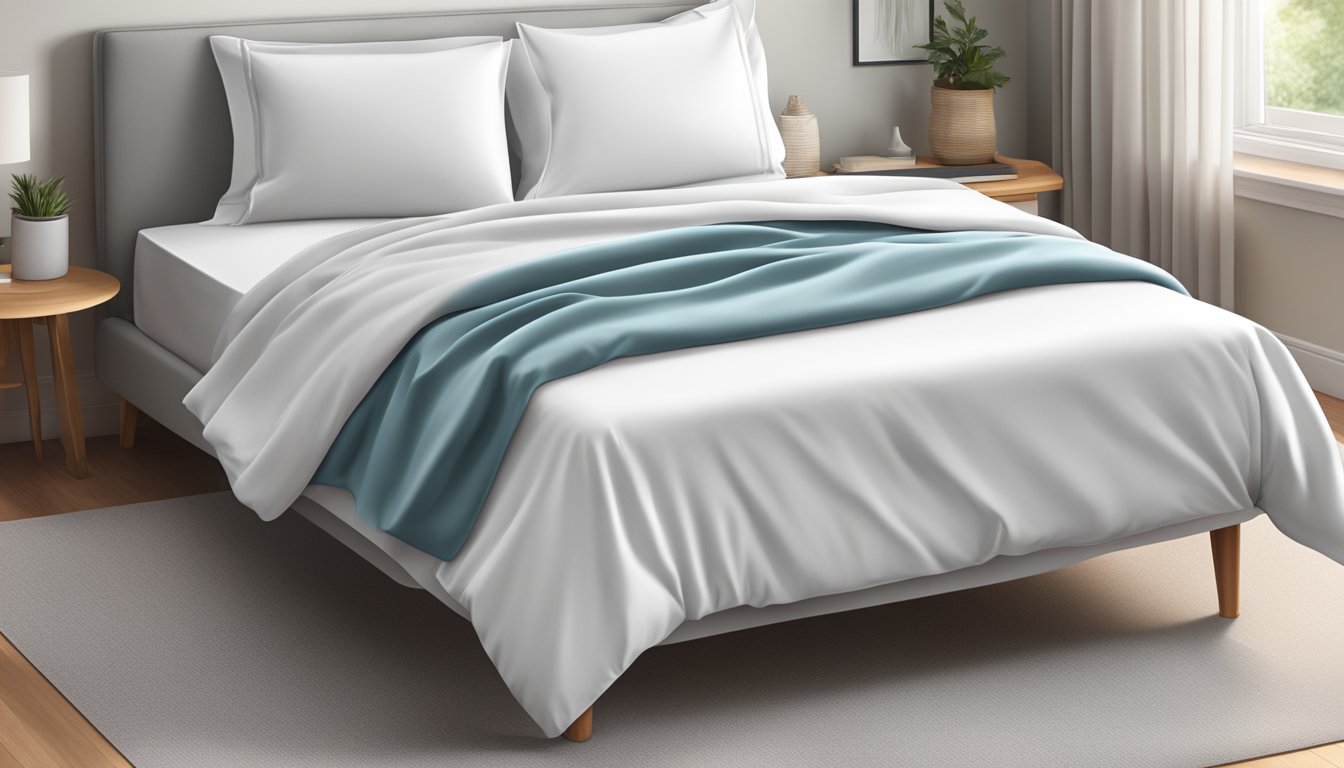 A neatly made bed with a fitted sheet perfectly tucked and secured around the mattress corners, creating a smooth and wrinkle-free surface