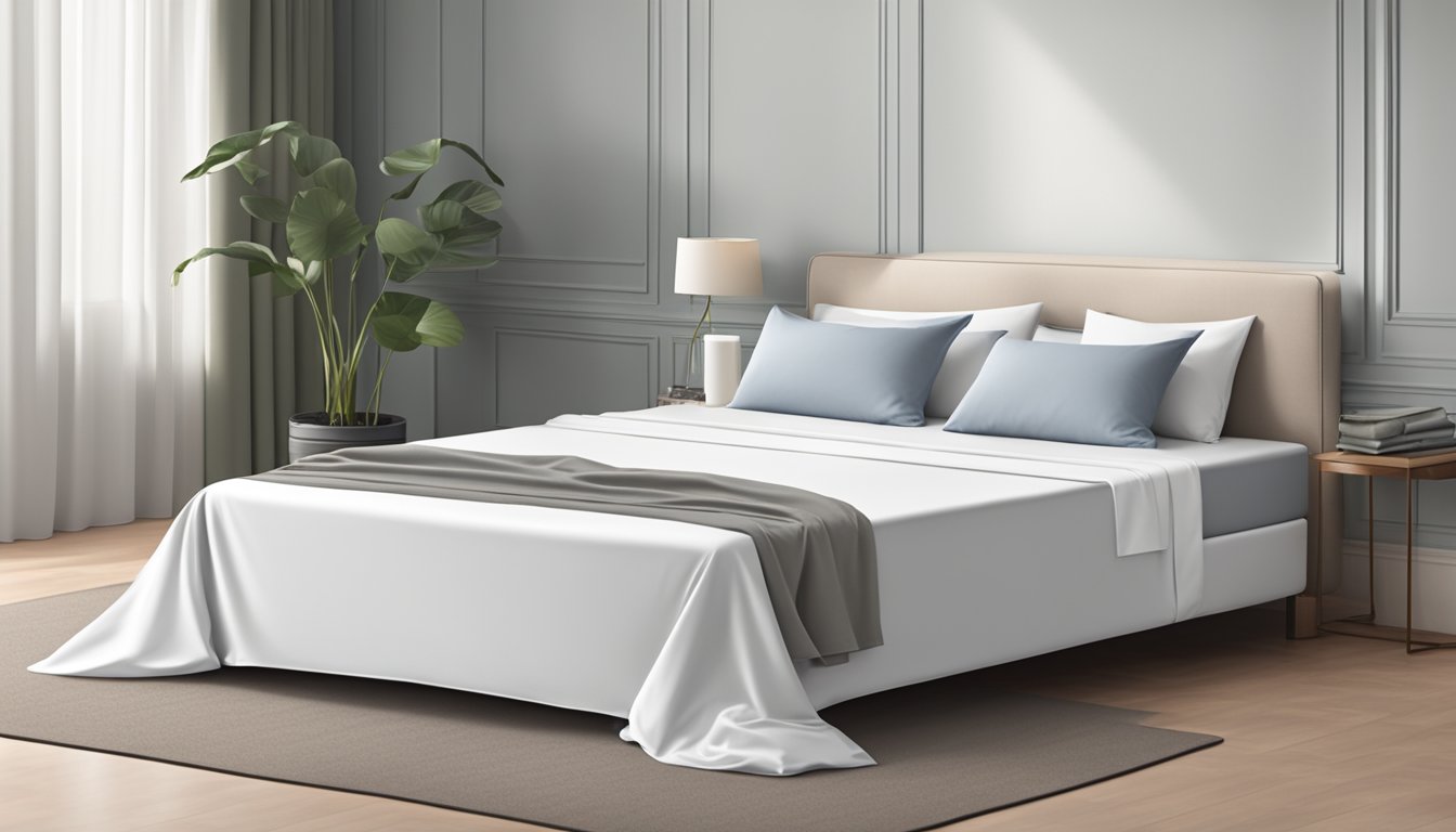 A neatly tucked fitted bed sheet on a mattress with smooth, wrinkle-free fabric and snug corners