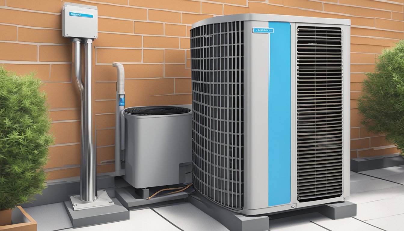 A split air conditioning unit set to "econo cool" mode while maintaining efficient and comfortable airflow, contrasting with "dry" mode