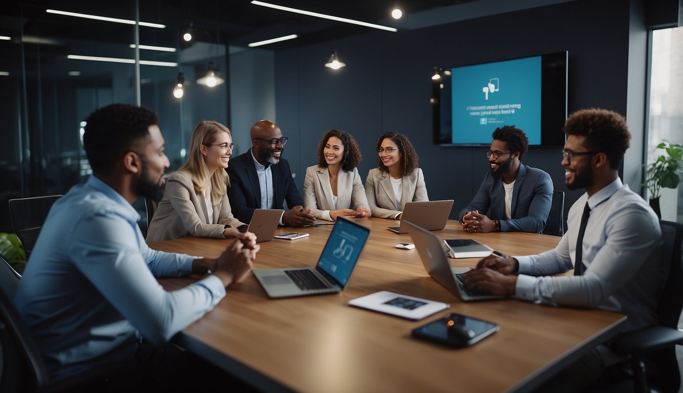 A virtual meeting with diverse participants using interactive tools and techniques to engage and facilitate discussion