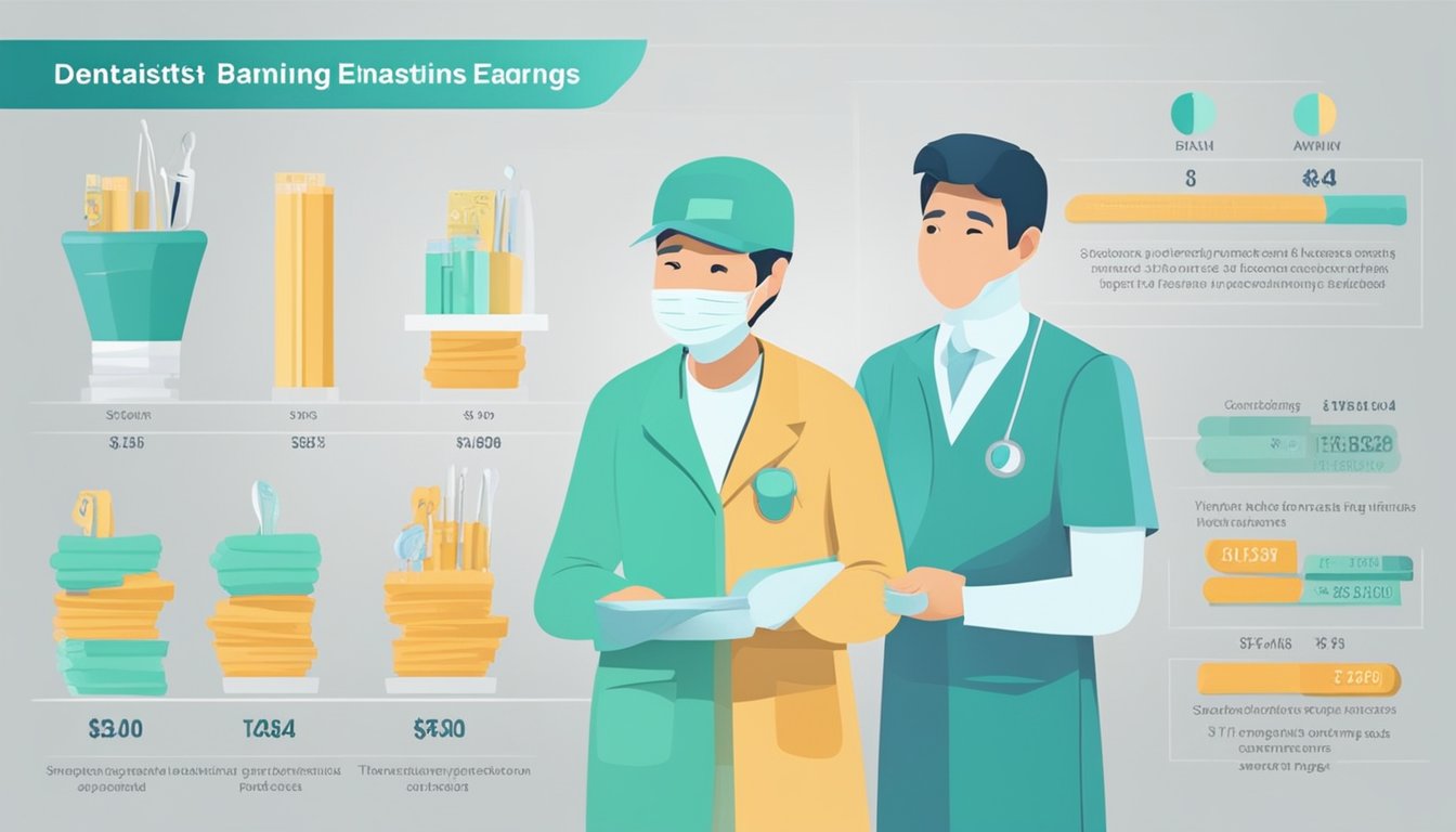 A dentist's earnings vary by job title. In Singapore, the salary for dentists can differ based on their position