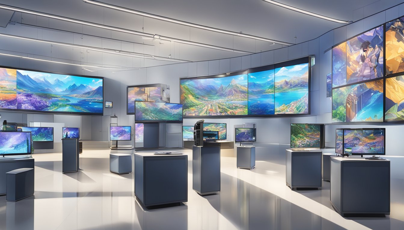 Interactive displays and demonstrations strategically arranged in a modern exhibit design