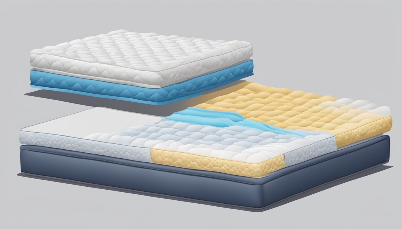 The hard mattress lay flat, its surface unyielding to pressure