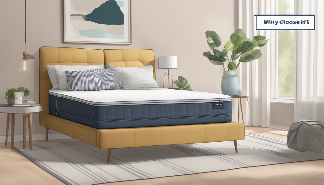 A foam mattress sits atop a bed frame, showcasing its comfort and support. A label reads "Why Choose a Foam Mattress?" encouraging the viewer to consider its benefits