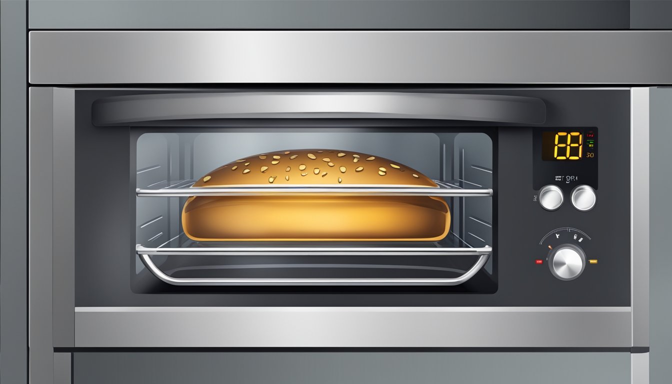 A digital meter displays 3.5 kW as an electric oven heats food