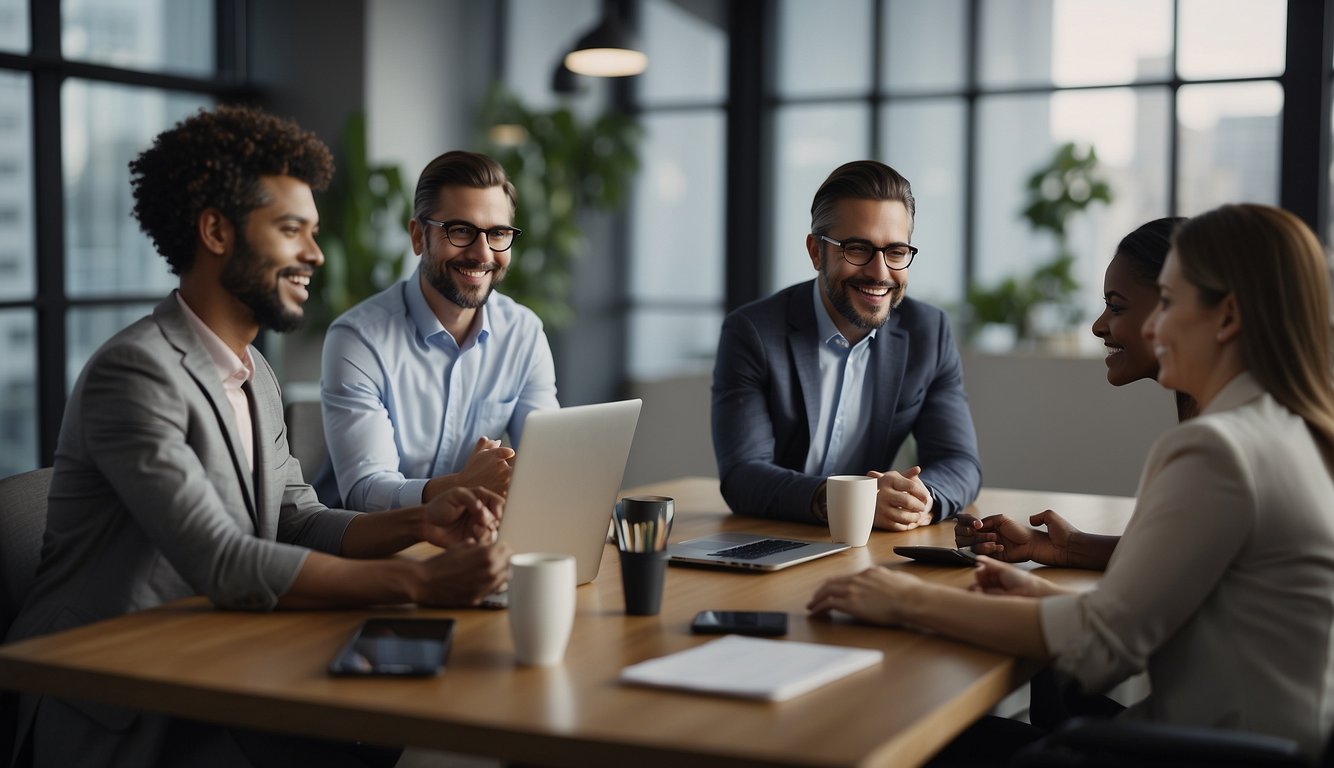 A group of diverse individuals engage in a virtual meeting, utilizing various digital tools and strategies to ensure effective communication and collaboration