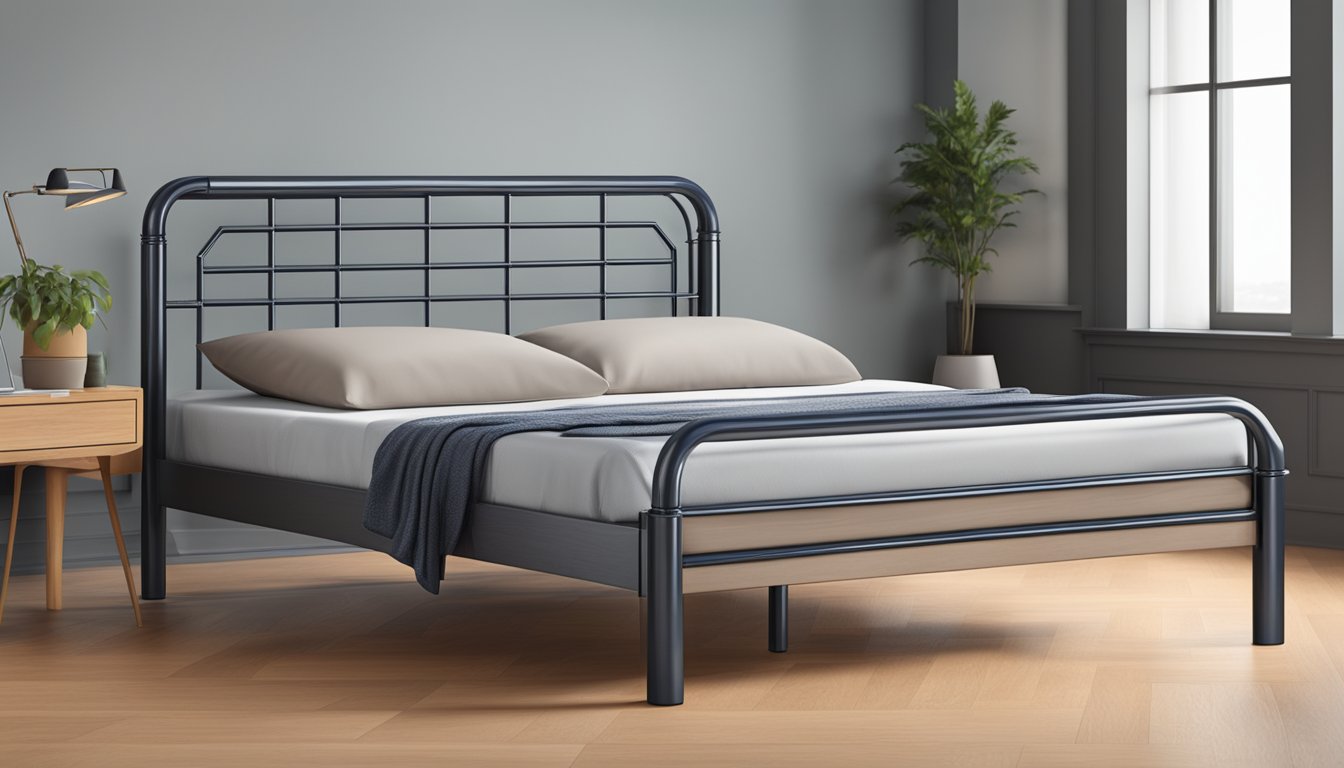 A sturdy bed frame holds various weights to test its limits