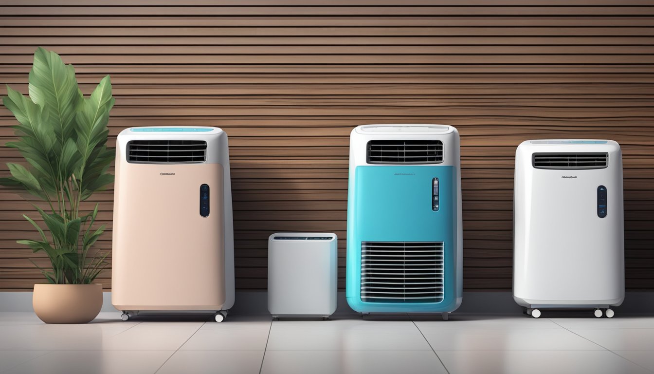 A portable air conditioner and air cooler sit side by side, with the air conditioner emitting cool air and the air cooler releasing a refreshing breeze