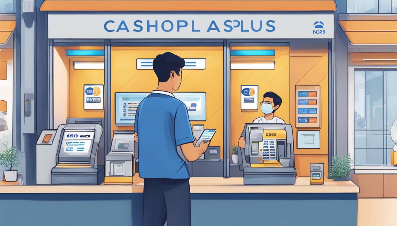 A person makes a payment on their UOB CashPlus account in Singapore
