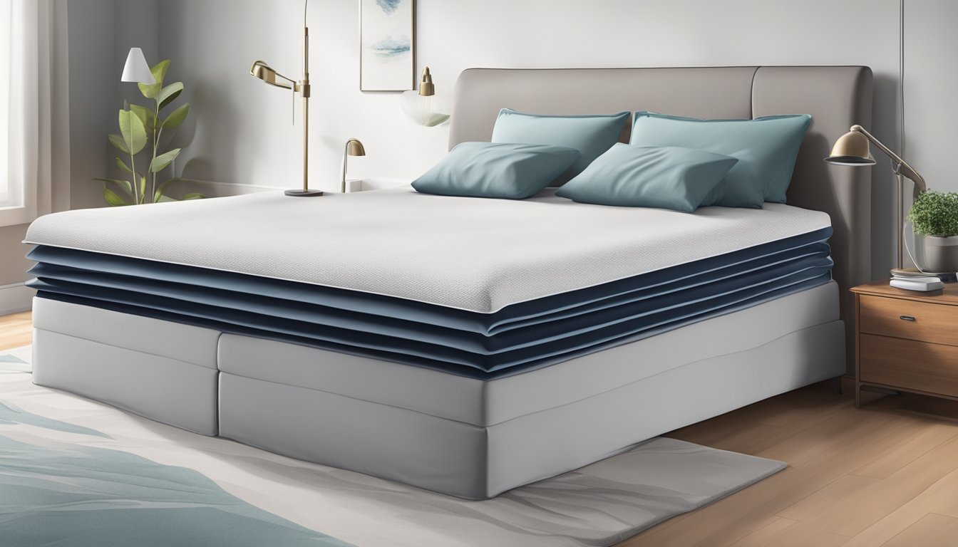 A bed vacuum hovers over a mattress, removing dust and debris with a powerful suction