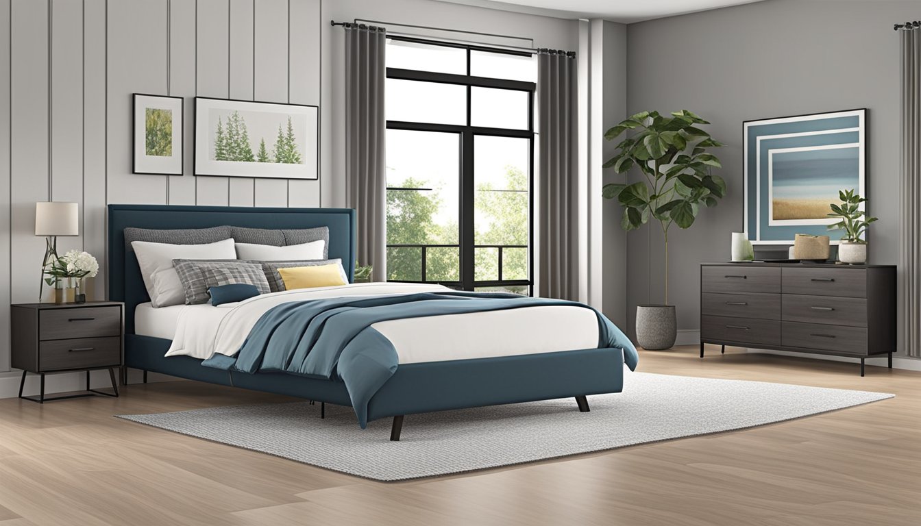 A sturdy, affordable king size bed frame with simple assembly instructions and a sleek, modern design