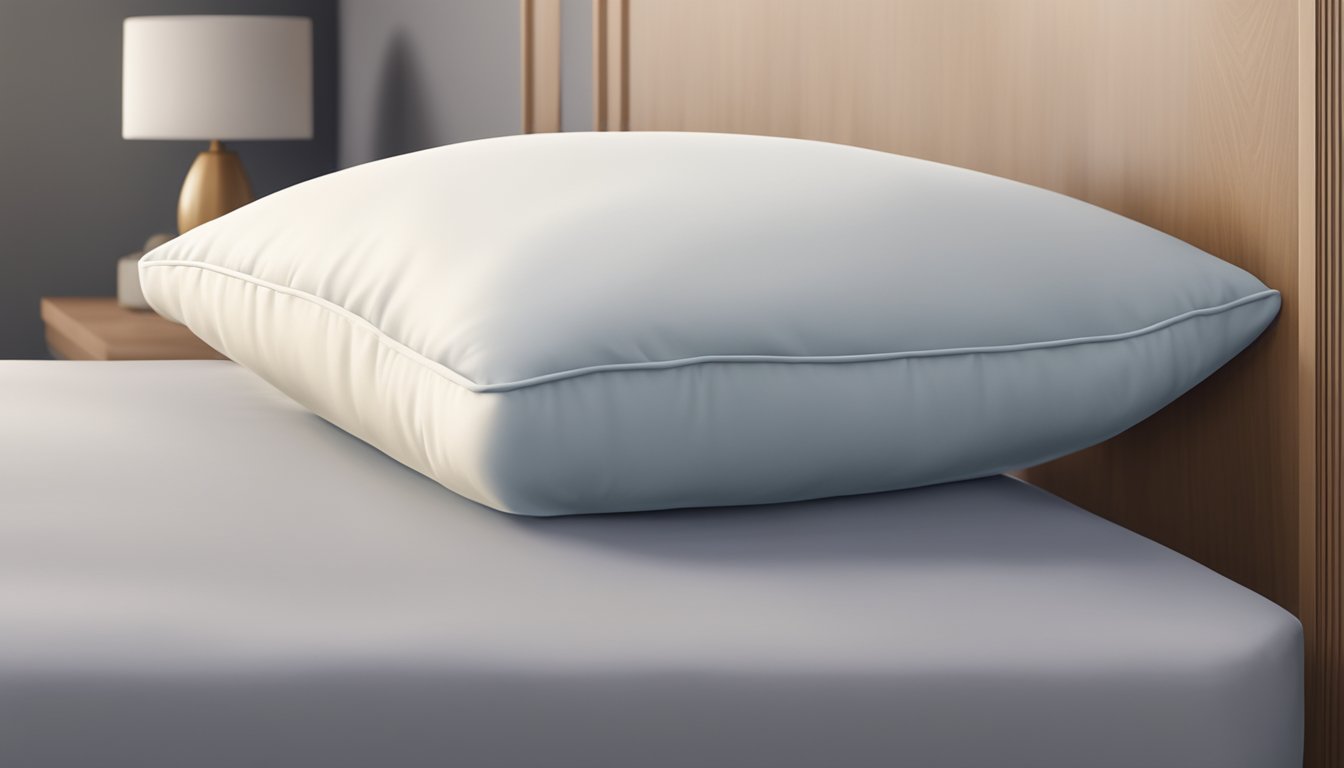 A firm foam pillow sits on a neatly made bed, its smooth surface inviting a restful night's sleep