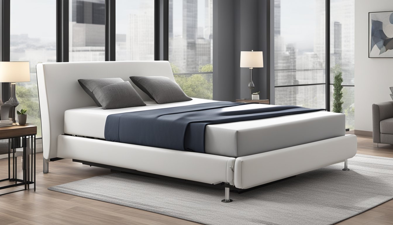 A hydraulic bed elevates smoothly, providing adjustable comfort and support for users. Its sleek design and convenience make it a desirable choice for modern living spaces