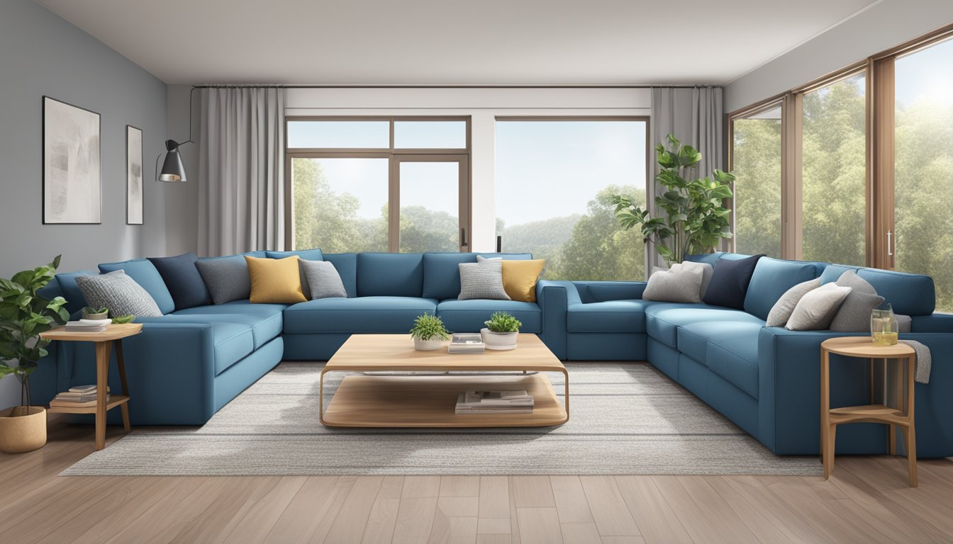 A spacious lounge sofa on sale, with a focus on comfort and maximizing space