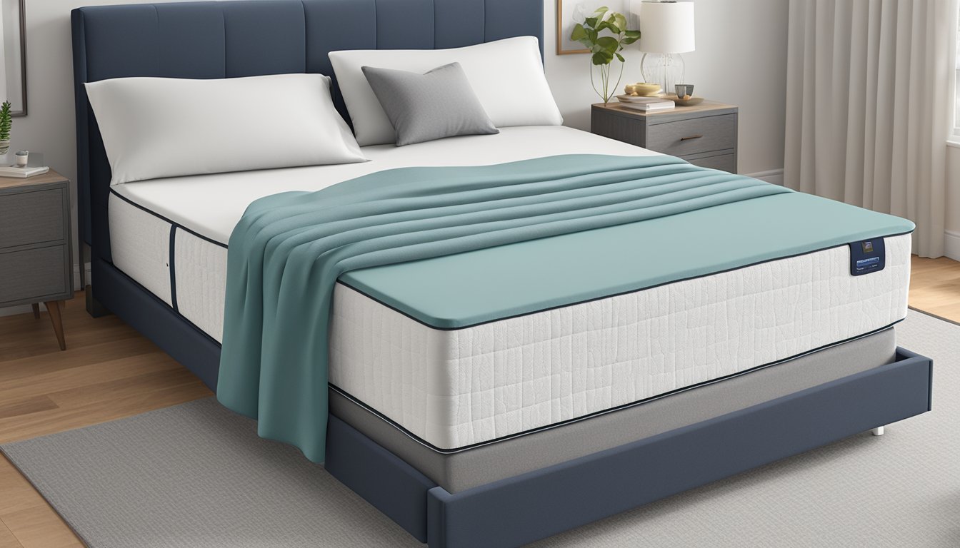 Various mattress brands displayed with features like memory foam, cooling technology, and firmness options